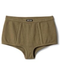 Miu Miu - Garment-Dyed Ribbed Boxer Shorts - Lyst