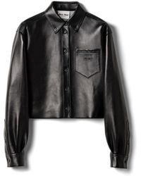 Miu Miu - Plongé Nappa Leather Shirt - Lyst