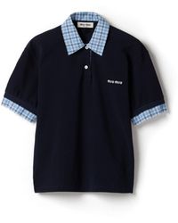 Miu Miu - Miumiu Layered-Effect Cotton Polo Shirt - Lyst