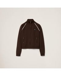 Miu Miu - Technical Yarn Zipper Cardigan - Lyst