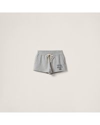 Miu Miu - Cotton Fleece Shorts - Lyst