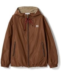 Miu Miu - Technical Fabric Hooded Jacket - Lyst