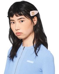 Miu Miu Patent Leather Hair Clip - Blue