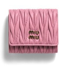 Miu Miu - Small Matelassé Nappa Leather Wallet - Lyst