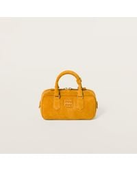 Miu Miu - Arcadie Padded Suede Top-Handle Bag - Lyst