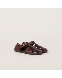 Miu Miu - Ruches Nappa Leather Fisherman's Sandals - Lyst