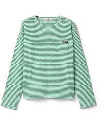 Miu Miu - Pull En Maille À Col Rond En Coton, Cachemire Et Soie, Femme, Taille - Lyst