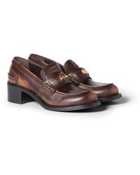 Miu Miu - Decò Calf Leather Loafers - Lyst