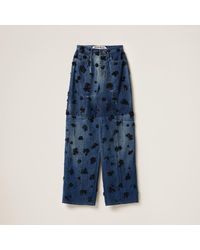 Miu Miu - Embellished Five-pocket Denim Jeans - Lyst