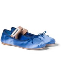 Miu Miu - Satin Ballerinas - Lyst
