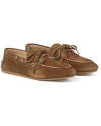 Miu Miu - Logo-Embossed Suede Loafers - Lyst