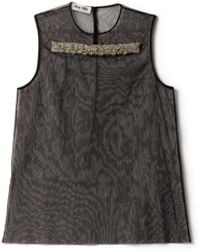 Miu Miu - Embellished Tulle Top - Lyst