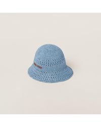 Miu Miu - Woven Fabric Hat - Lyst