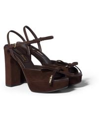 Miu Miu - Suede Platform Sandals - Lyst