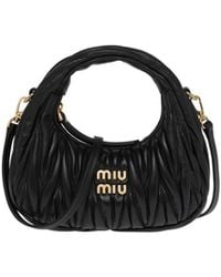 Miu Miu - Wander Matelassé Nappa Leather Hobo Mini-bag - Lyst