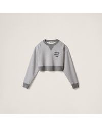 Miu Miu - Cotton Fleece Sweatshirt - Lyst