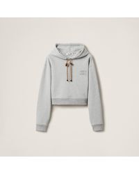 Miu Miu - Cotton Fleece Sweatshirt - Lyst