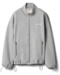 Miu Miu - Cotton Fleece Zipper Sweatshirt - Lyst