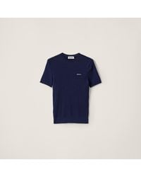 Miu Miu - Cashmere And Silk Cable-Knit Crew-Neck Sweater - Lyst