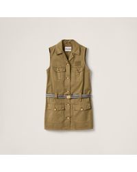 Miu Miu - Sm Khaki Dress With Golden Buttons - Lyst