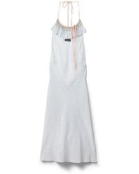 Miu Miu - Embroidered Marocain Crepe Dress - Lyst