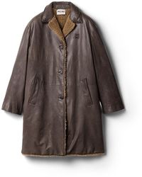 Miu Miu - Leather Coat - Lyst