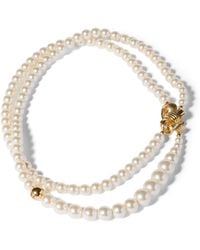 Miu Miu - Metal And Pearl Necklace - Lyst