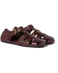 Miu Miu - Ruches Nappa Leather Fisherman's Sandals - Lyst