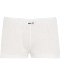 Miu Miu - Ribbed Knit Boxer Shorts - Lyst