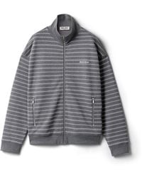 Miu Miu - Striped Cotton Fleece Jacket - Lyst
