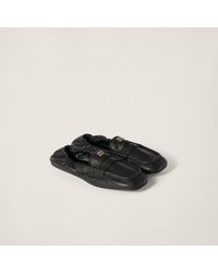 Miu Miu - Ruches Nappa Leather Loafers - Lyst