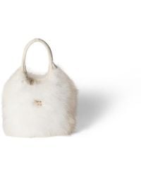 Miu Miu - Ivy Crochet Handbag With Feathers - Lyst
