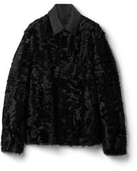 Miu Miu - Reversible Single-Breasted Wool And Chekiang Fur Coat - Lyst