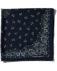 Miu Miu - Printed Wool And Cashmere Scarf - Lyst