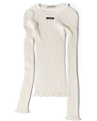 Miu Miu - Silk Crew-Neck Sweater - Lyst