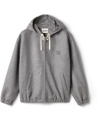 Miu Miu - Double Cashmere And Wool Hoodie Jacket - Lyst