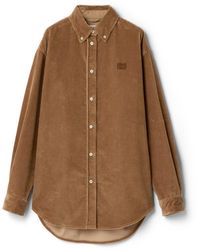 Miu Miu - Corduroy And Suede Shirt - Lyst