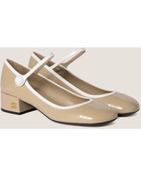 Miu Miu - Two-Tone Patent Leather Mary Jane Pumps - Lyst