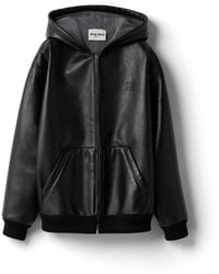 Miu Miu - Nappa Leather Hoodie Jacket - Lyst