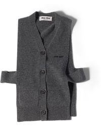 Miu Miu - Cashmere Cardigan Vest - Lyst