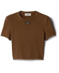 Miu Miu - Garment-Dyed Cotton Top - Lyst