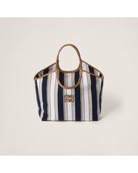 Miu Miu - Blue Ivy Striped Tote Bag - Lyst