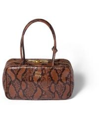 Miu Miu - Beau Python-Printed Ayers Leather Bag - Lyst