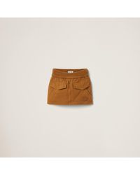 Miu Miu - Garment-Dyed Gabardine Miniskirt - Lyst
