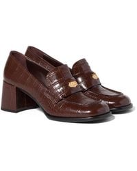 Miu Miu - Crocodile Embossed Calfskin Loafers - Lyst
