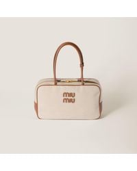 Miu Miu - Beau Canvas And Leather Bag - Lyst