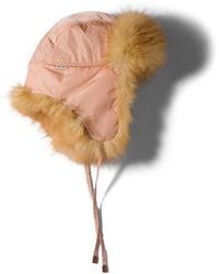Miu Miu - Technical Fabric And Faux Fur Trapper Hat - Lyst