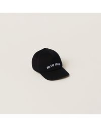Miu Miu Velvet Baseball Cap in Black | Lyst UK