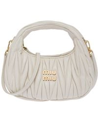 Miu Miu - Wander Matelassé Nappa Leather Hobo Mini-Bag - Lyst