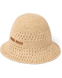 Miu Miu - Woven Fabric Hat - Lyst